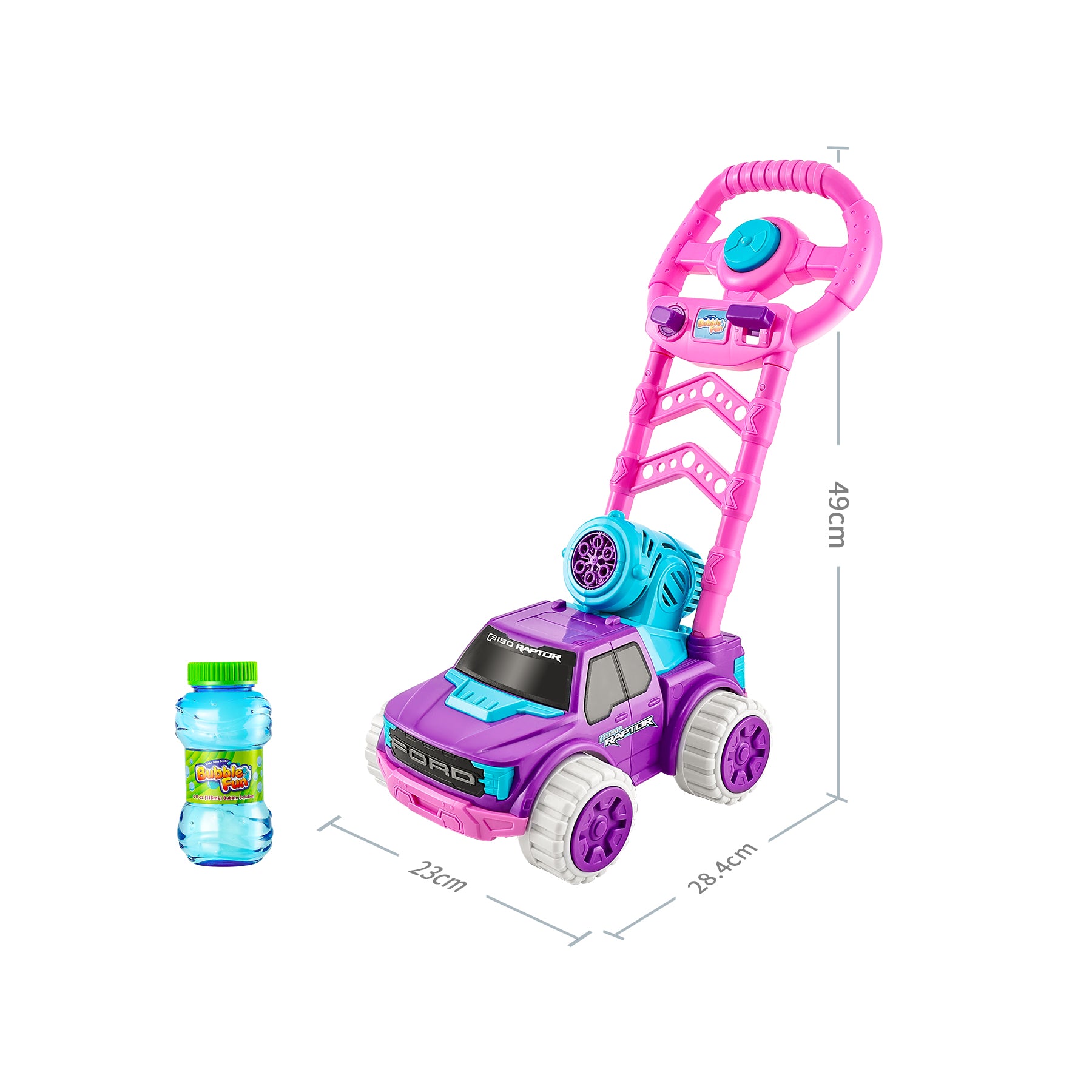 Ford F-150 Licensed Motorized Bubble Push Cart Pink color