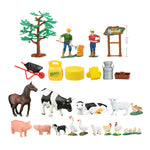 1:32 Farm Playset Include Dutch Windmill, Farmhouse, Tractor, Farmers, Animal Toys and Farm Tools