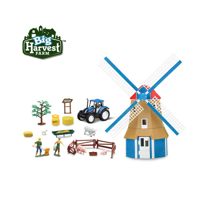 1:32 Farm Playset Include Dutch Windmill, Tractor, Farmers, Animal Toys and Farm Tools