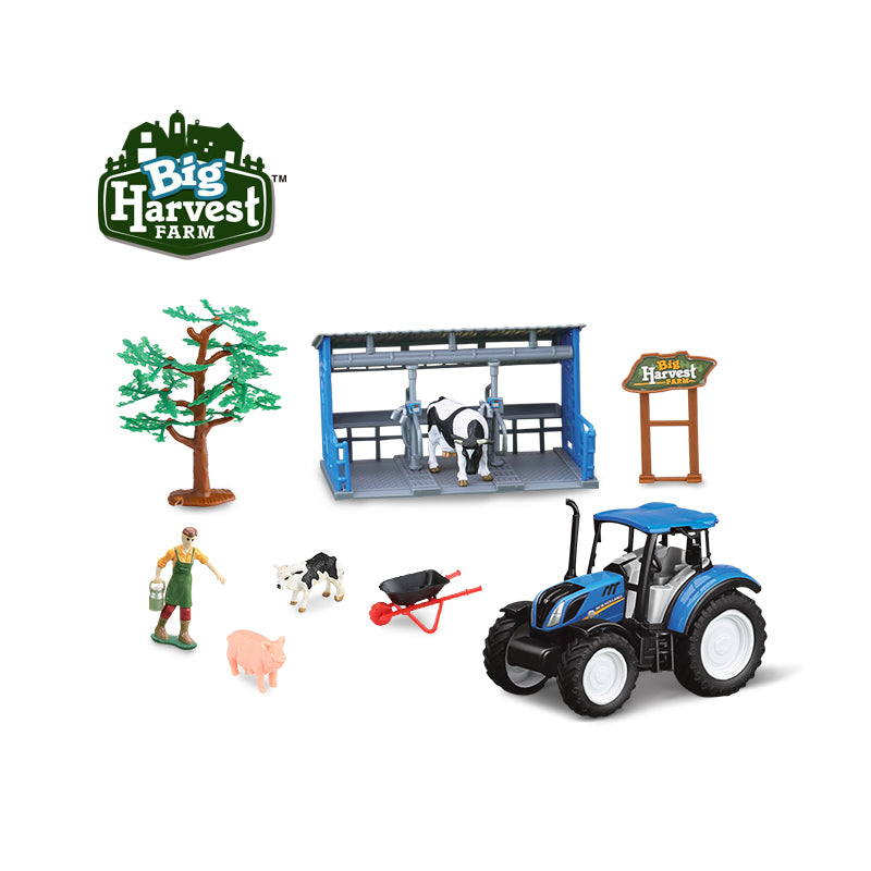 1:32 Farm Playset with Freewheel New Holland T5 Tractor