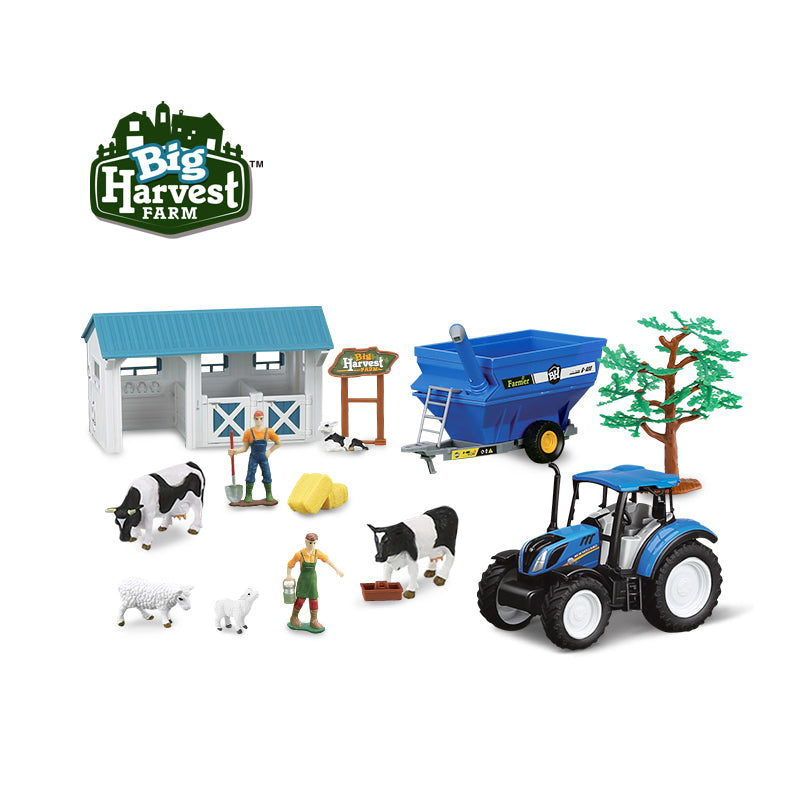 1:32 Farm Playset with Freewheel New Holland T5 Tractor