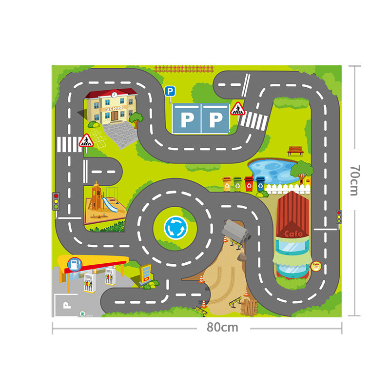3pcs Mini Car Playset with Playmat